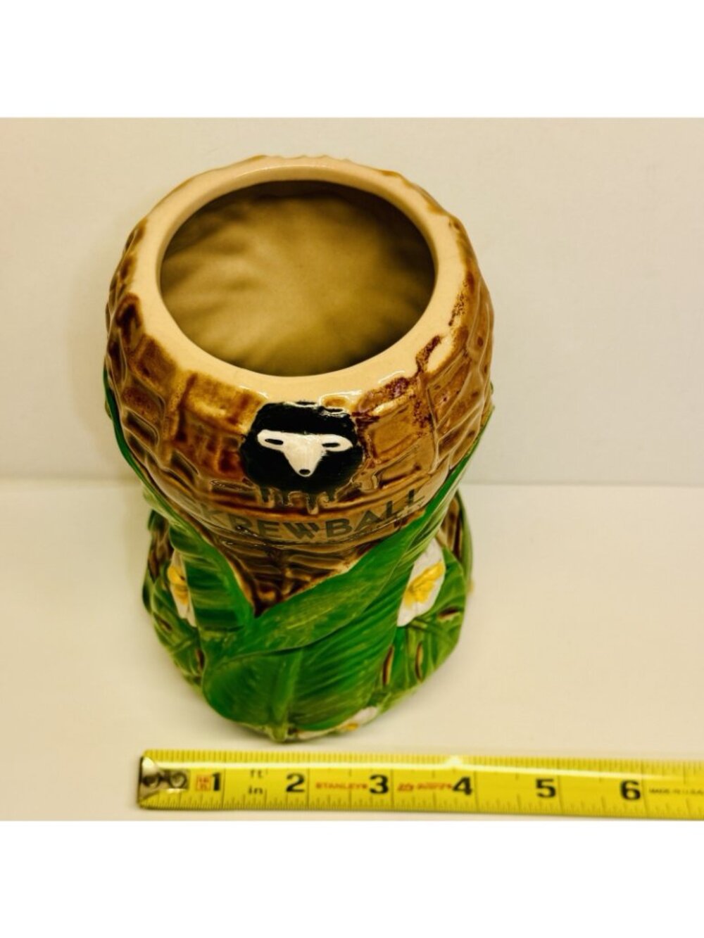 Skrewball Peanut Butter Whiskey Tiki Mug Large 6.5" Height Tropical Floral - Picture 11 of 12
